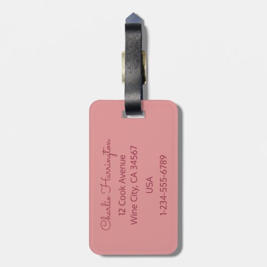 Bagagelabel aangepaste tekst wijnprijsopgave (Achterkant verticaal)