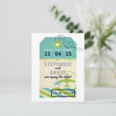bagagelabel Airmail Destination Wedding Save Date Save The Date (Staand voorkant)