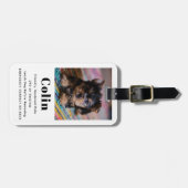 Bagagelabel Contactgegevens huisdierfoto (Voorkant horizontaal)