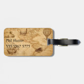 Bagagelabel - Double-Sided -America Map (Achterkant horizontaal)