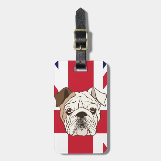 Bagagelabel Engelse Bulldog (Voorkant verticaal)