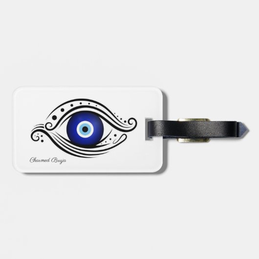 BAGAGELABEL EVIL EYE BESCHERMING (Achterkant horizontaal)