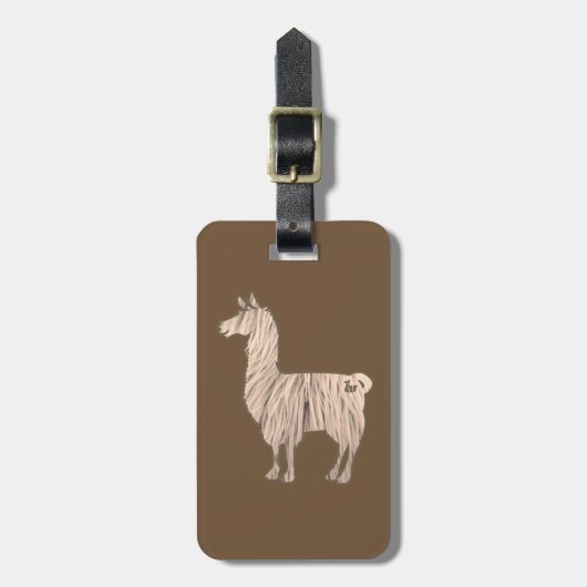 Bagagelabel Furry Llama (Voorkant verticaal)