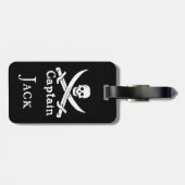 Bagagelabel gepersonaliseerde piraatkapitein (Achterkant horizontaal)