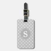 Bagagelabel grijze en witte poka Dot Monogram (Voorkant verticaal)