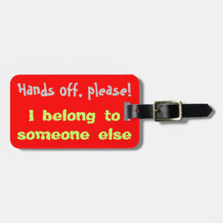 Bagagelabel handen af alstublieft