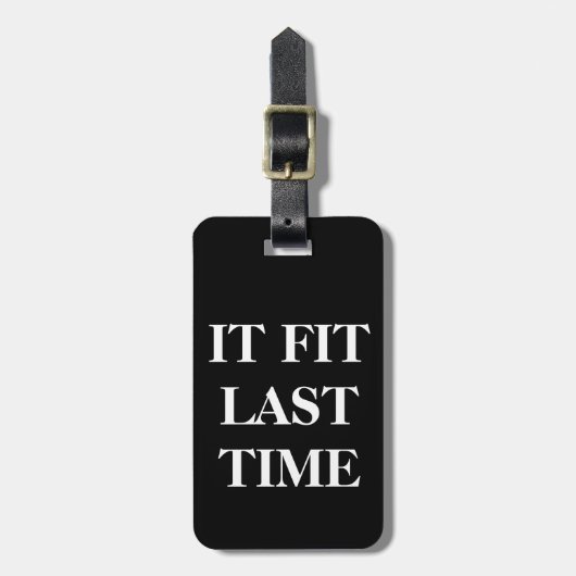 bagagelabel "Het past bij de vorige keer" (Voorkant verticaal)