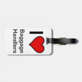 bagagelabel "I <3 bagageafhandelaars" — Rood hart (Achterkant horizontaal)