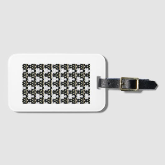 Bagagelabel in zwart-wit (Voorkant (horizontaal))