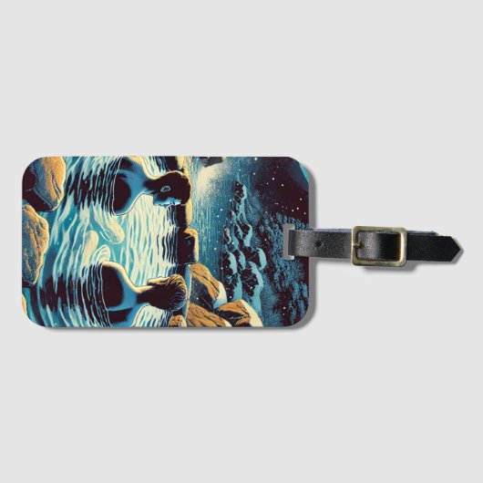 Bagagelabel - Jonge mannen in onsen (Voorkant (horizontaal))