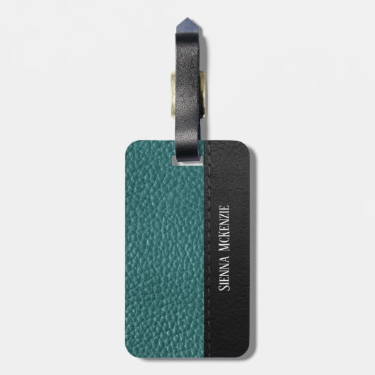 Bagagelabel leder ziet textuur (Achterkant verticaal)