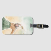 Bagagelabel | Meisje met Bloem (Voorkant (horizontaal))