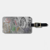  Bagagelabel met 4 paspoortzegels (Voorkant horizontaal)