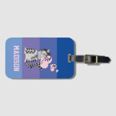 Bagagelabel met blauwe strepen (Voorkant (horizontaal))