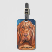 Bagagelabel met bloedhond (Voorkant (verticaal))