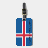 Bagagelabel met de IJslandse vlag (Voorkant verticaal)