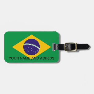 Bagagelabel met de vlag van Brazilië