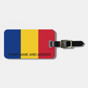 Bagagelabel met de vlag van Roemenië