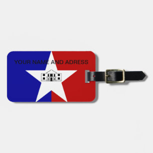Bagagelabel met de vlag van San Antonio City, VS