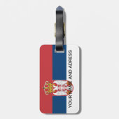 Bagagelabel met de vlag van Servië (Achterkant verticaal)