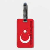 Bagagelabel met de vlag van Turkije (Achterkant verticaal)