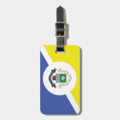 Bagagelabel met de vlag van Winnipeg, Manitoba (Voorkant verticaal)