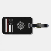 Bagagelabel met dunne rode lijn (Achterkant horizontaal)