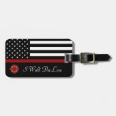  Bagagelabel met dunne rode lijn (Voorkant horizontaal)