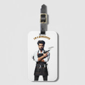 *bagagelabel met een kapper thema, bagagelabel (Voorkant (verticaal))