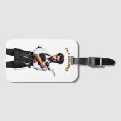 *bagagelabel met een kapper thema, bagagelabel (Voorkant (horizontaal))