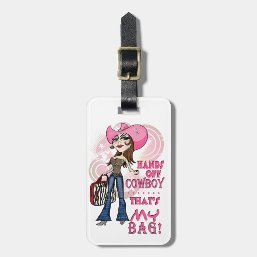 Bagagelabel met een saaie houding (Voorkant verticaal)