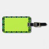 bagagelabel met groen gepatterde grens van Fun (Voorkant horizontaal)