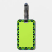 bagagelabel met groen gepatterde grens van Fun (Achterkant verticaal)