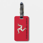 Bagagelabel met Isle of Man Flag, Verenigd Koninkr (Achterkant verticaal)