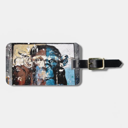 Bagagelabel met leder (Voorkant horizontaal)