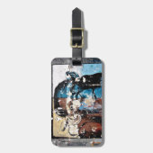 Bagagelabel met leder (Voorkant verticaal)