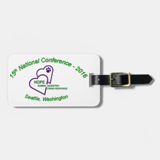 bagagelabel met lederen riem