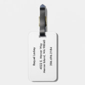 bagagelabel met lederen riem (Achterkant verticaal)