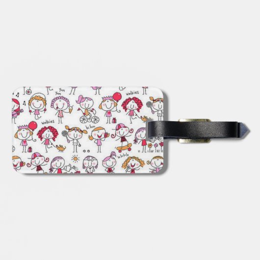 Bagagelabel met lederen riem (Achterkant horizontaal)