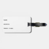 bagagelabel met lederen riem (Achterkant horizontaal)