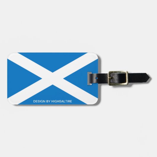 bagagelabel met lederen saltire van hoogsaltire (Voorkant horizontaal)