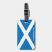 bagagelabel met lederen saltire van hoogsaltire (Voorkant verticaal)