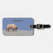 Bagagelabel met lederriem van grizzly-beren (Voorkant horizontaal)