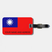 Bagagelabel met Taiwanese vlag (Achterkant horizontaal)