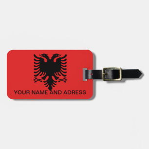 Bagagelabel met vlag van Albanië