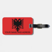 Bagagelabel met vlag van Albanië (Achterkant horizontaal)