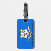 Bagagelabel met vlag van Connecticut, VS (Achterkant verticaal)
