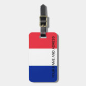 Bagagelabel met vlag van Frankrijk (Voorkant verticaal)