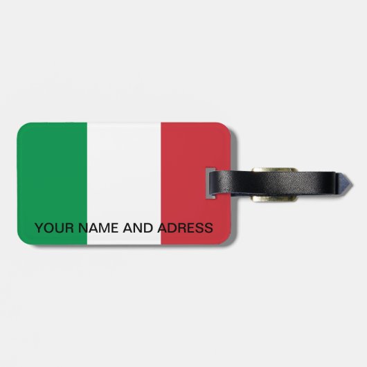 Bagagelabel met vlag van Italië (Achterkant horizontaal)