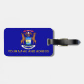 Bagagelabel met vlag van Michigan, Verenigde State (Achterkant horizontaal)